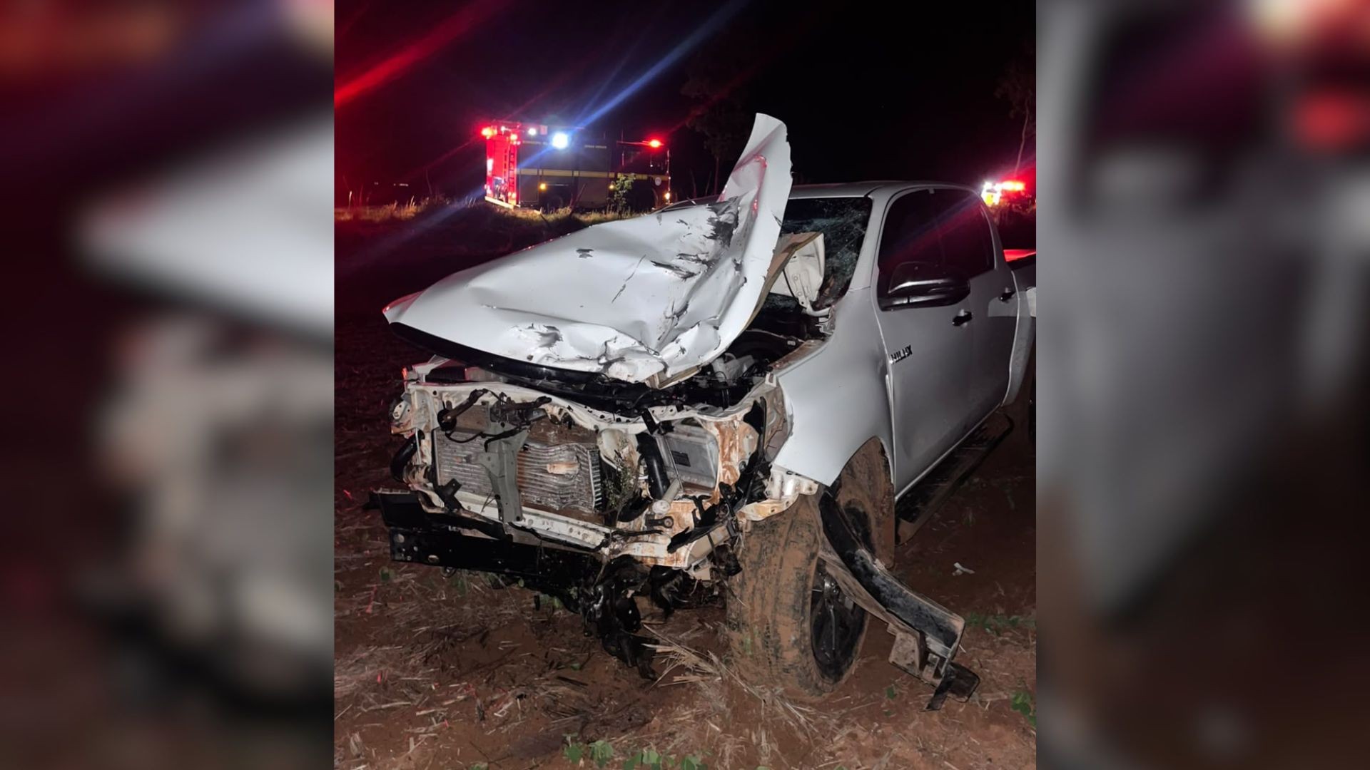 Motociclista após batida de frente com caminhonete na MG-413 