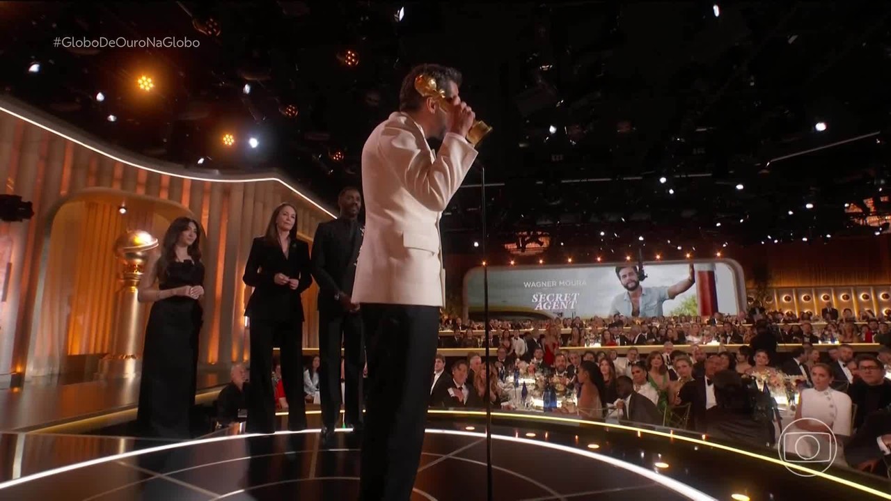 Wagner Moura vence prêmio de melhor ator em filme de drama no Globo de Ouro 