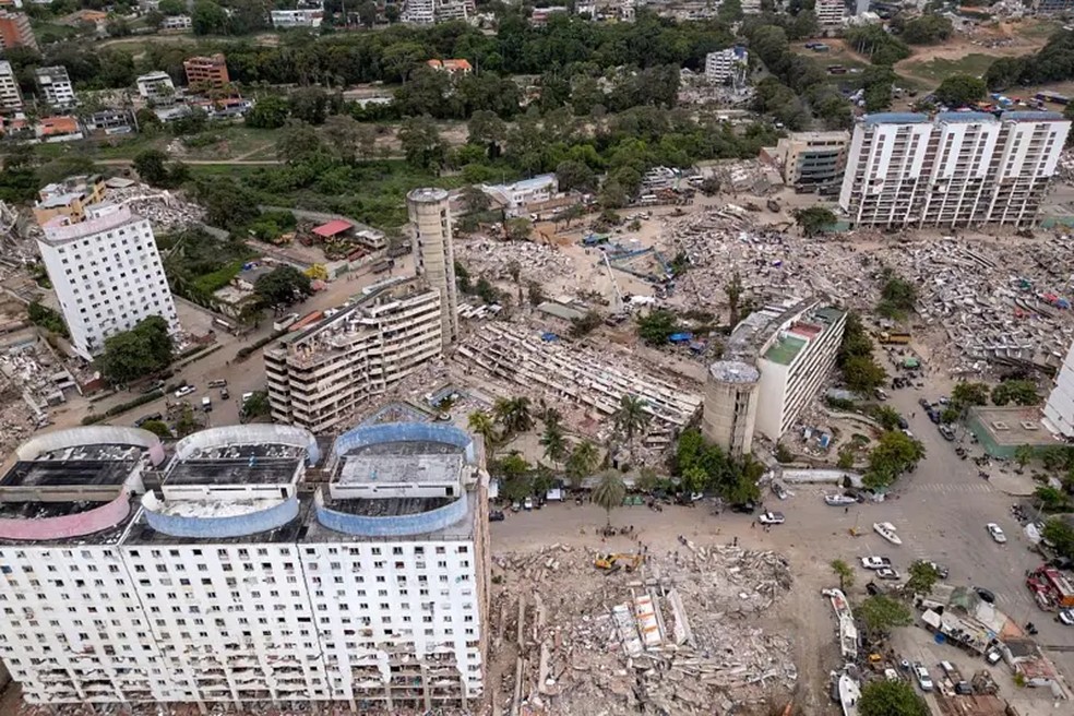 Imagens aéreas mostram a dimensão da destruição em La Guaira. — Foto: Getty Images via BBC