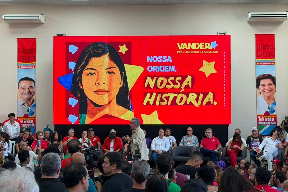 PT lança Fábio Trad como candidato ao governo de MS — Foto: Dyego Queiroz/TV Morena