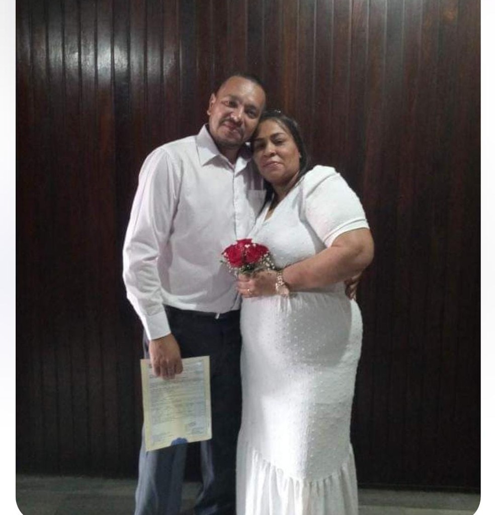 Marta e o marido — Foto: Reprodução