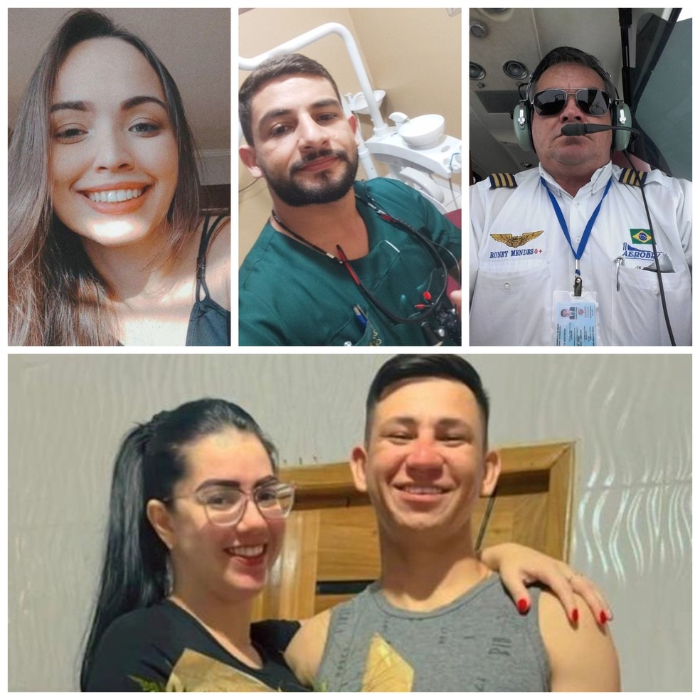 Amélia Cristina, Bruno Fernando, Roney Mendes, Suani Camelo e Mateus Jeferson são cinco dos seis sobreviventes da queda de avião em Manoel Urbano, no Acre — Foto: Arquivo pessoal