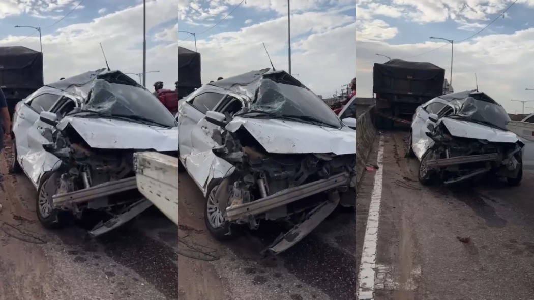Caminhão desgovernado atinge 5 carros em elevado de Belém