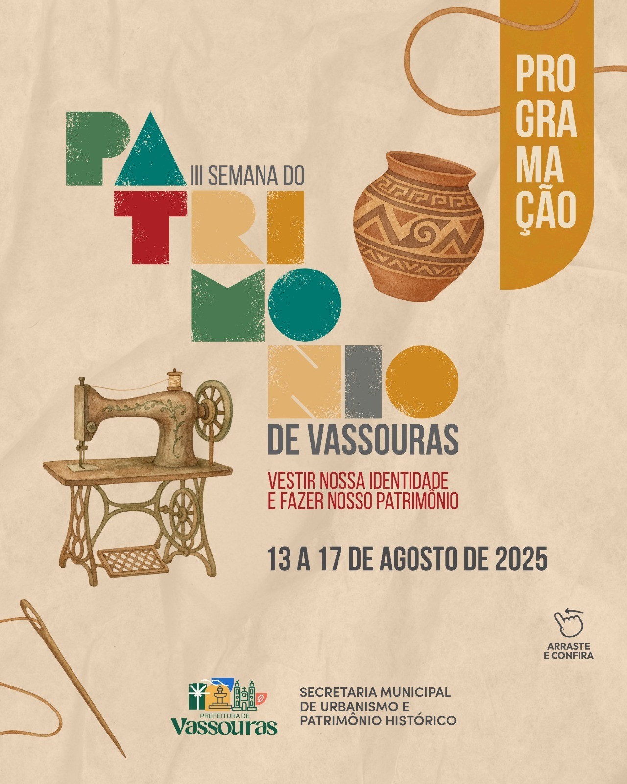 Confira a programação da 3ª Semana do Patrimônio em Vassouras
