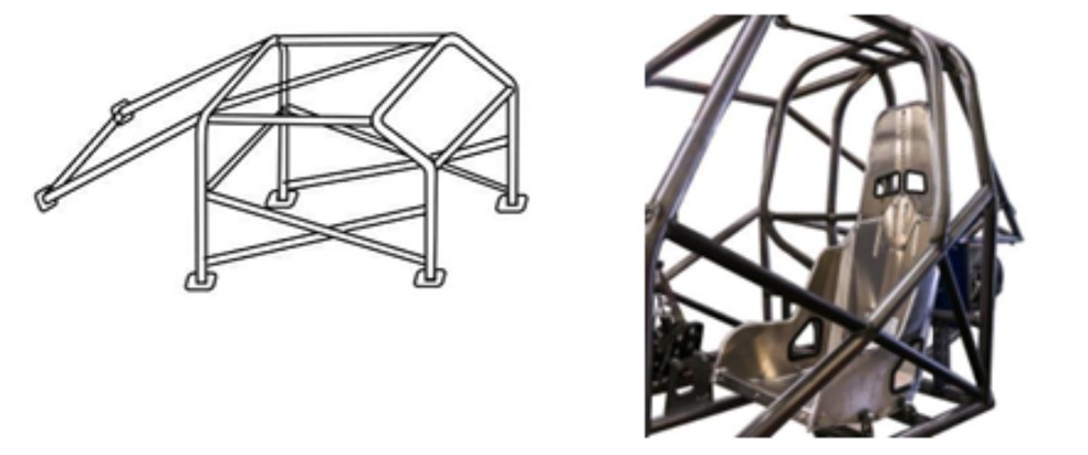 Modelo de gaiola que consta no regulamento do evento. — Foto: Reprodução/ARMAGEDDON
