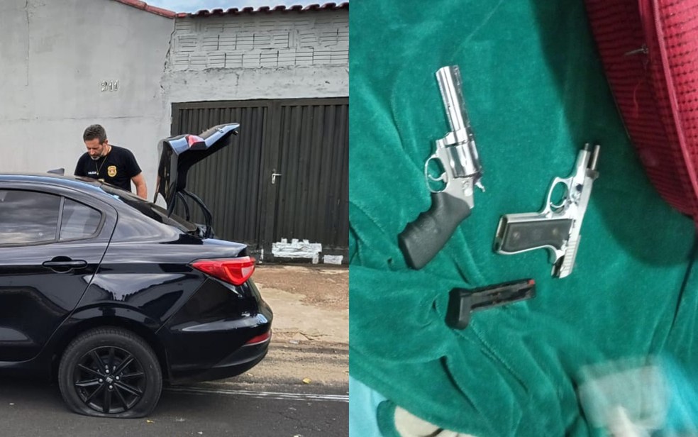 Veículos e armas foram apreendidos durante a Operação 'Hades' em Ribeirão Preto (SP) — Foto: Divulgação/ Polícia Civil