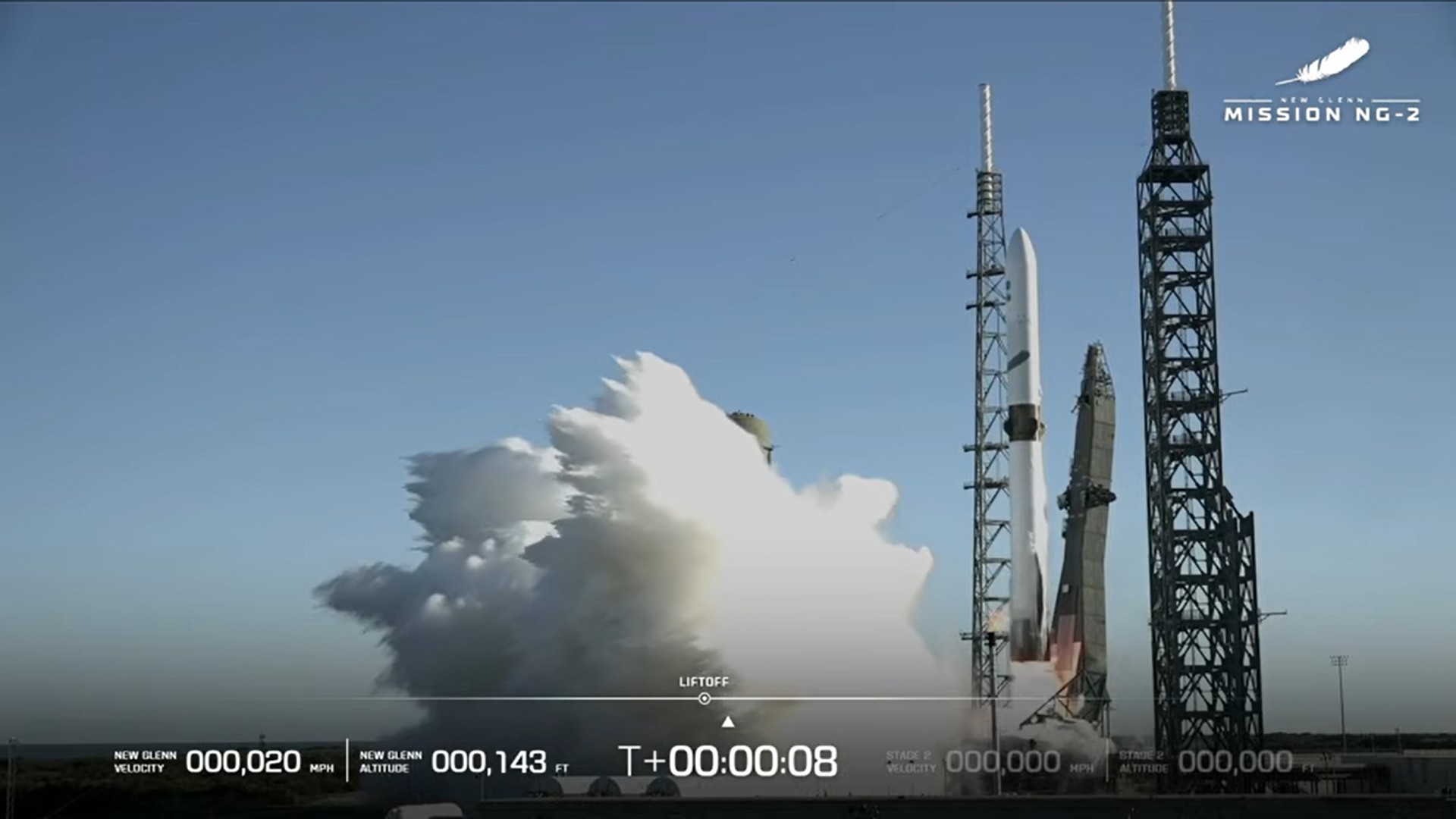 Blue Origin lança supernave New Glenn pela segunda vez