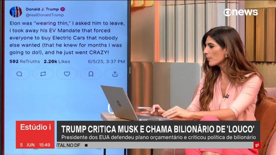 Trump diz que Musk ficou louco e ameaça romper contratos com empresas do bilionário