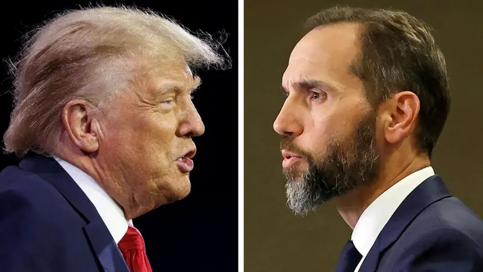 O presidente eleito Donald Trump enfrentou uma investigação liderada pelo procurador especial Jack Smith. — Foto: Reuters via BBC