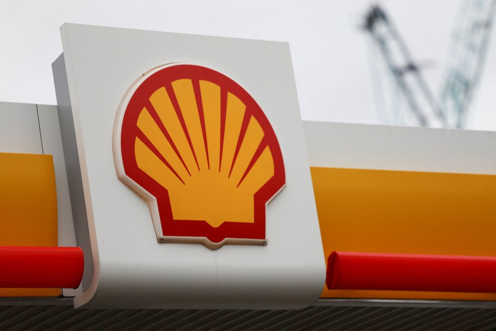 Logo da Shell visto em posto em Londres, no Reino Unido — Foto: May James/Reuters