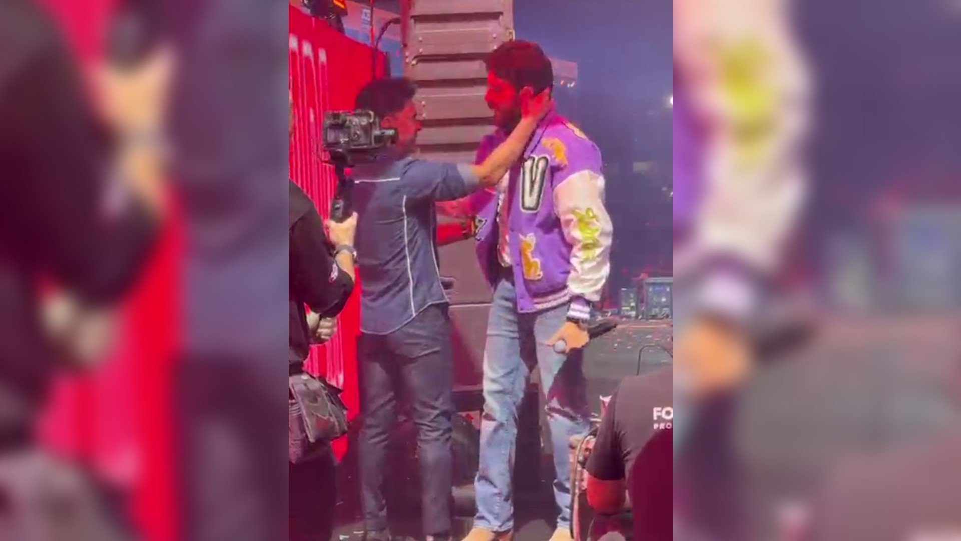 Após se apresentar, Zezé di Camargo assiste show de Gustavo Mioto atrás do palco no Rio Preto Country Bulls; vídeo