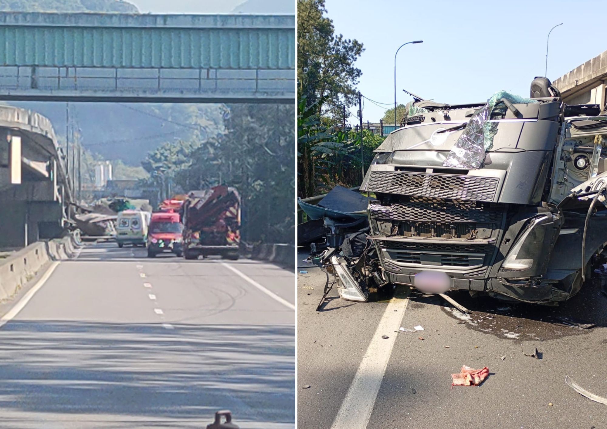 Caminhoneiro morre após bater em mureta e despencar de rodovia em SP