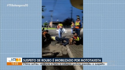 Suspeito de roubo é imobilizado por mototaxista em Araguaína
