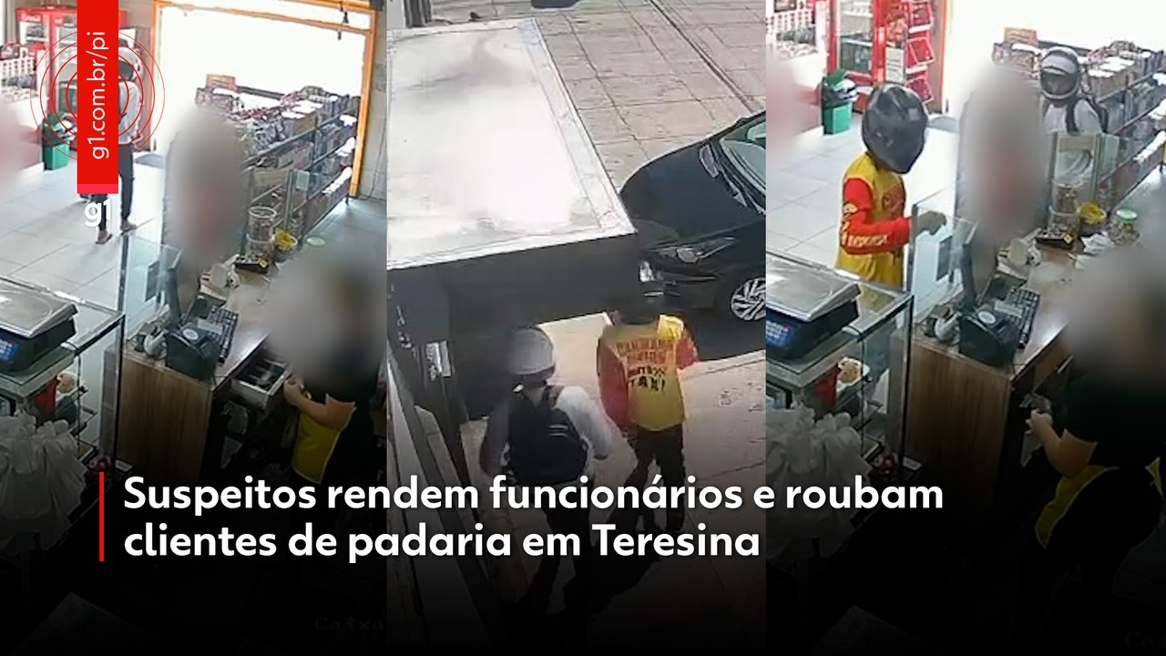Vídeo: suspeitos rendem funcionários e roubam clientes de padaria em Teresina 