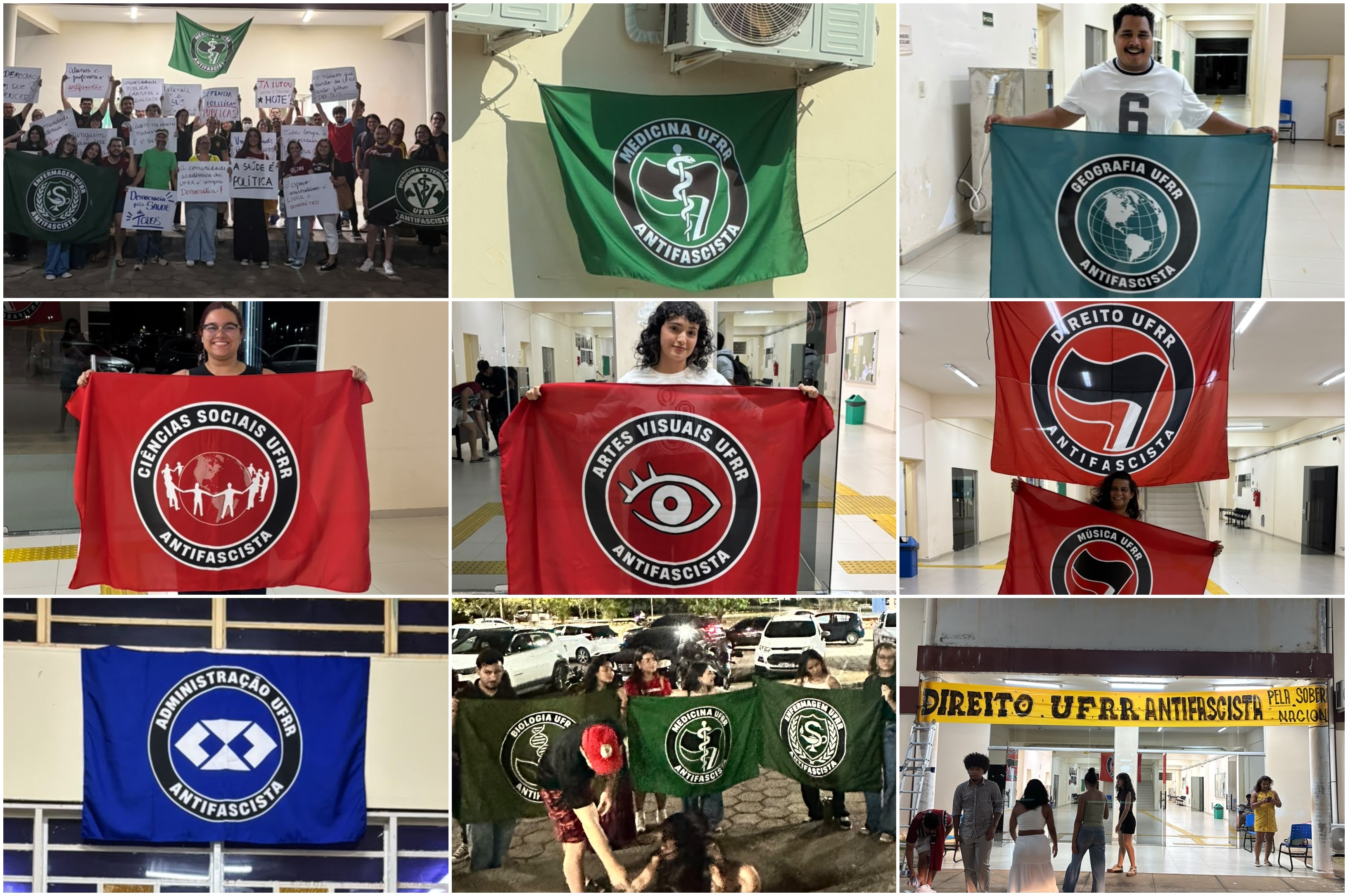 Acadêmicos erguem bandeiras antifascista após invasão e destruição de materiais na UFRR