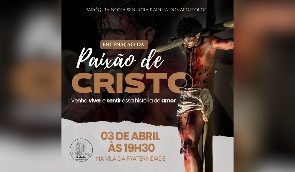 Rainha dos Apóstolos, em Presidente Prudente (SP), terá encenação da Paixão de Cristo — Foto: Reprodução/Redes sociais