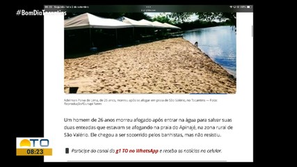 g1 Tocantins: Homem morre após salvar enteadas de afogamento em praia