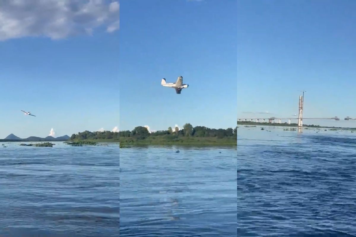 VÍDEO: avião é flagrado em manobra perigosa próximo de ponte da Rota Bioceânica; polícia investiga
