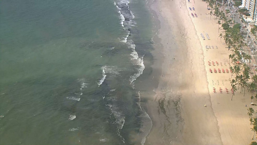 Imagem aérea da praia de Boa Viagem — Foto: TV Globo