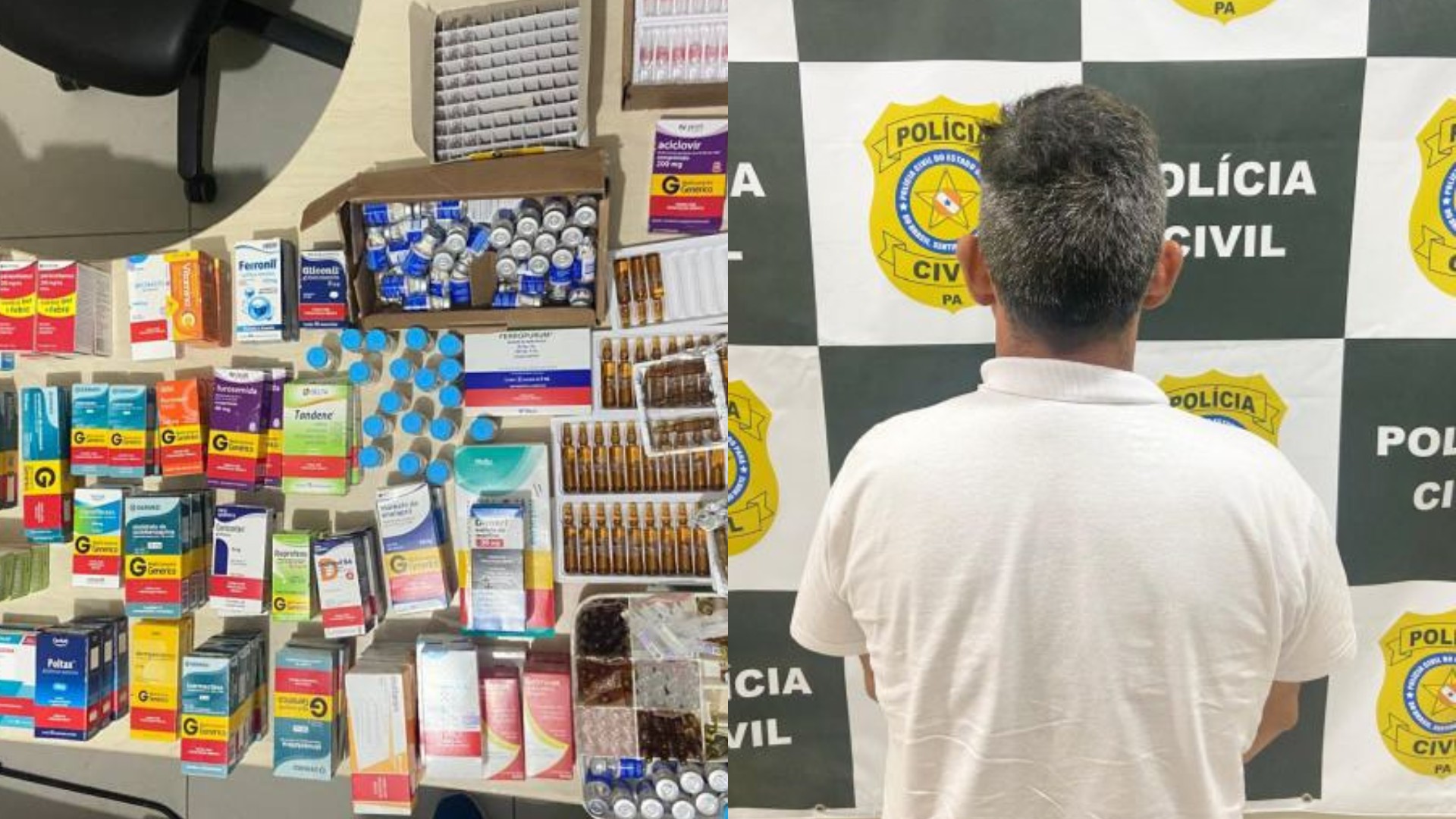 Homem é preso por exercício ilegal da medicina e adulteração de produtos terapêuticos, em Belém