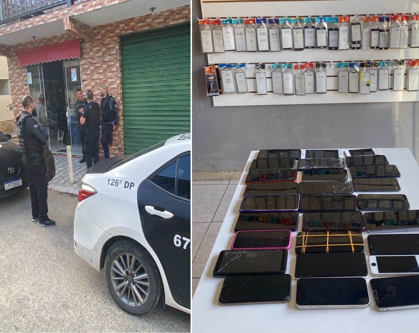 Celular apreendido na operação policial