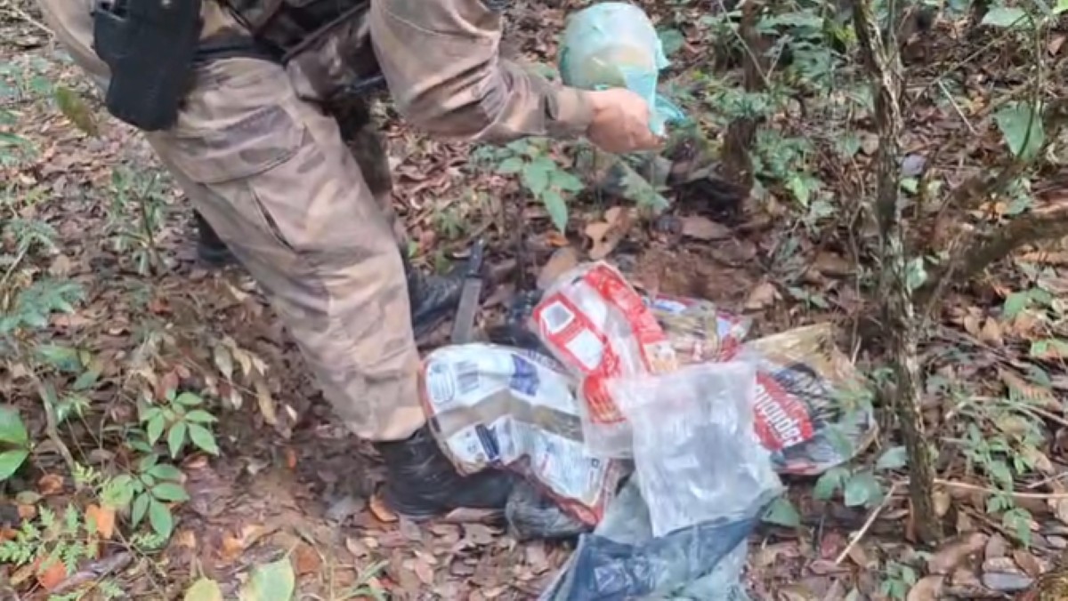 VÍDEO: Suspeito de tráfico foge para mata após enterrar drogas e abandona filha de 3 anos na rua em MG