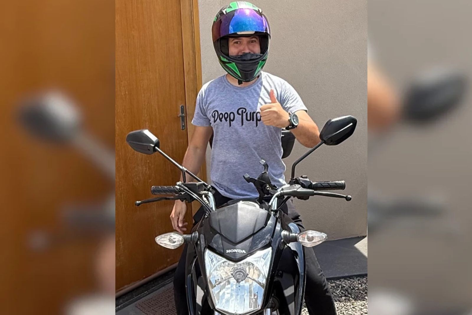 Homem diz que nunca foi à cidade onde recebeu multa por pilotar moto sem cinto de segurança 