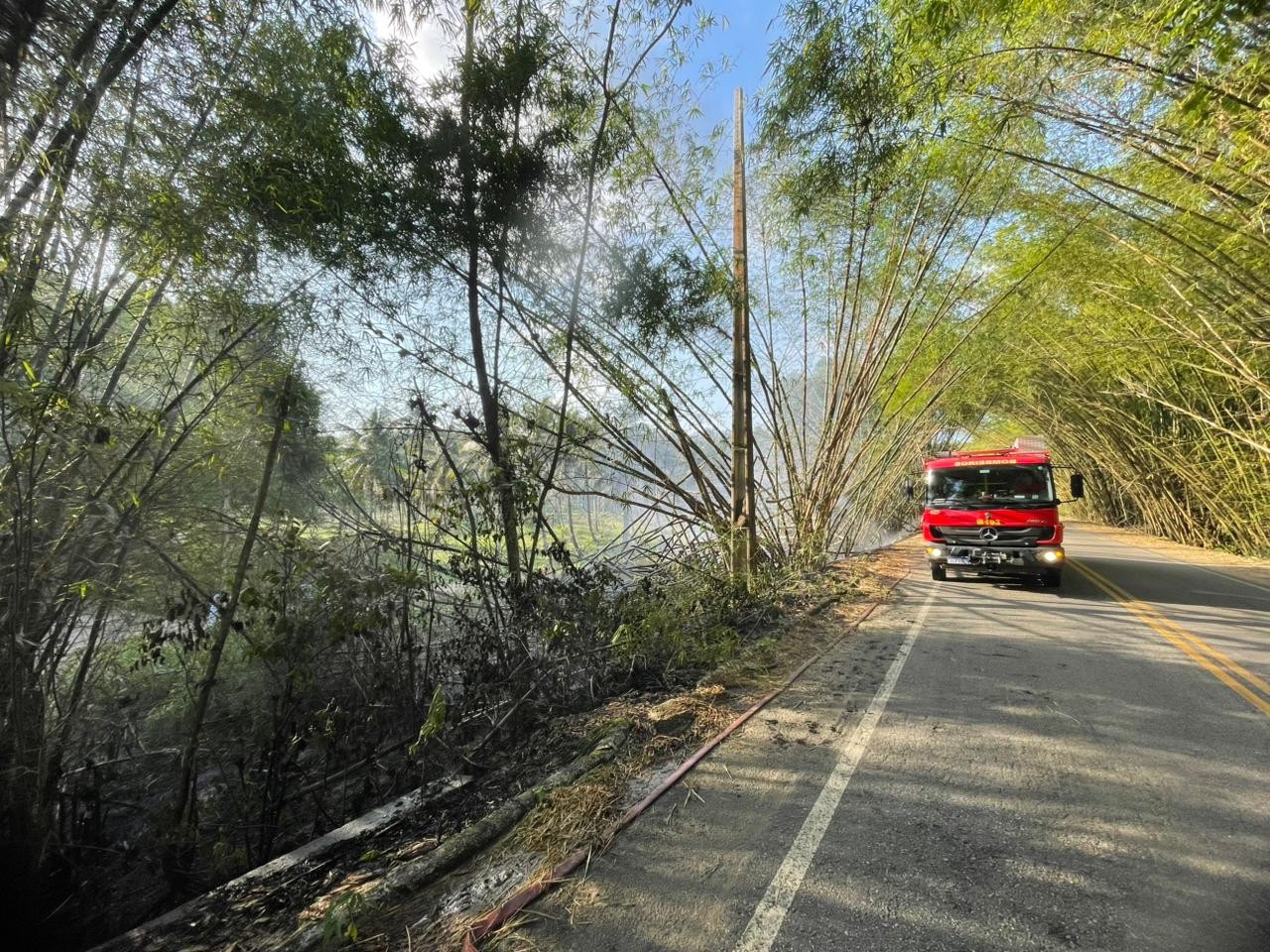 Incêndio é registrado na entrada do município de Lucena