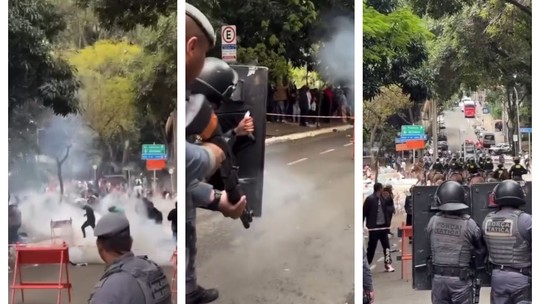PM usa bombas de gás para dispersar opositores de Flávio perto da Av. Paulista