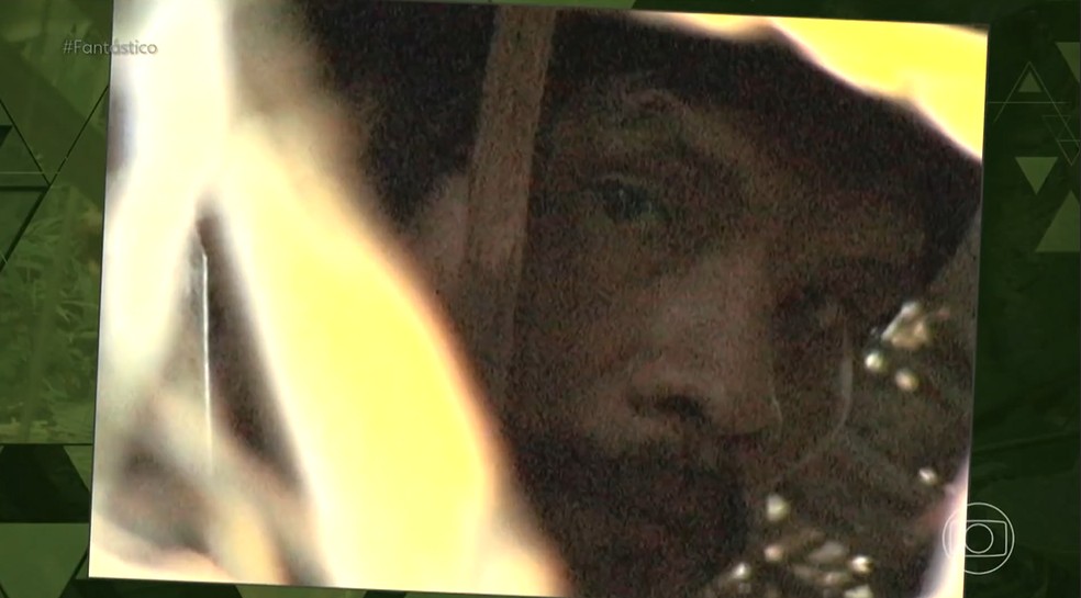 Primeiro registro do indígena Tanaru — Foto: Reprodução Fantástico