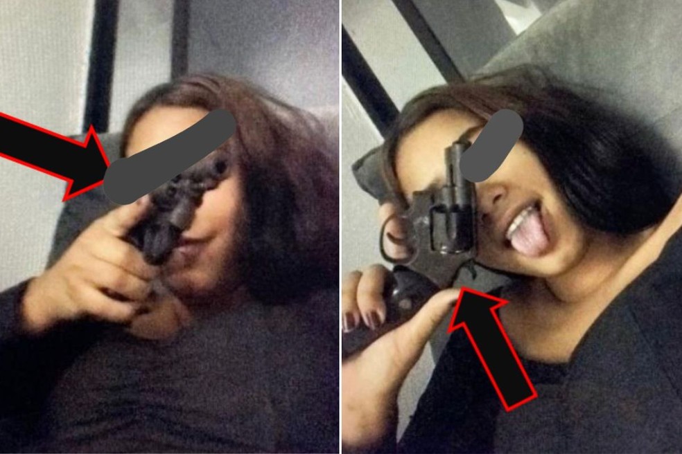 Polícia Civil encontrou fotos de adolescente com arma de fogo — Foto: Reprodução
