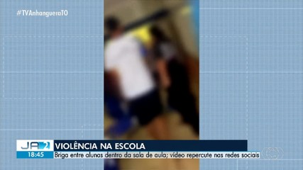Cena de agressão entre estudadentes é registrada em colégio de Palmas
