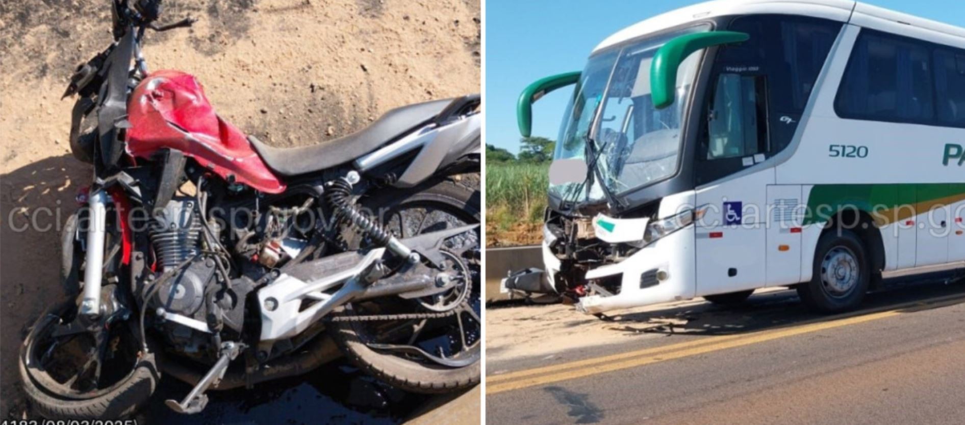 Motociclista de 42 anos morre ao bater de frente com ônibus na SP-191 em Araras