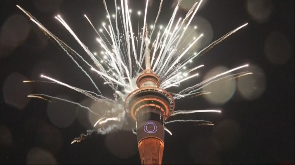 Celebração do Ano Novo na Nova Zelândia — Foto: Reuters
