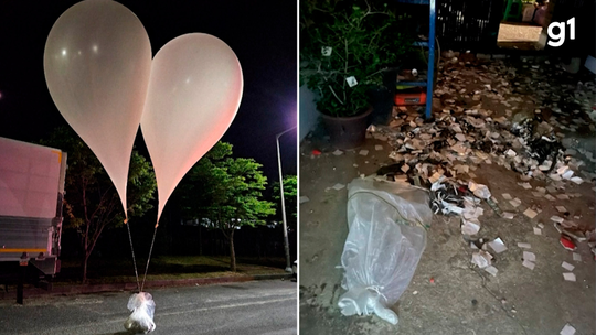 Coreia do Norte confirma que balões com lixo e fezes são retaliação à Coreia do Sul e diz que envio seguirá - Programa: G1 Mundo 