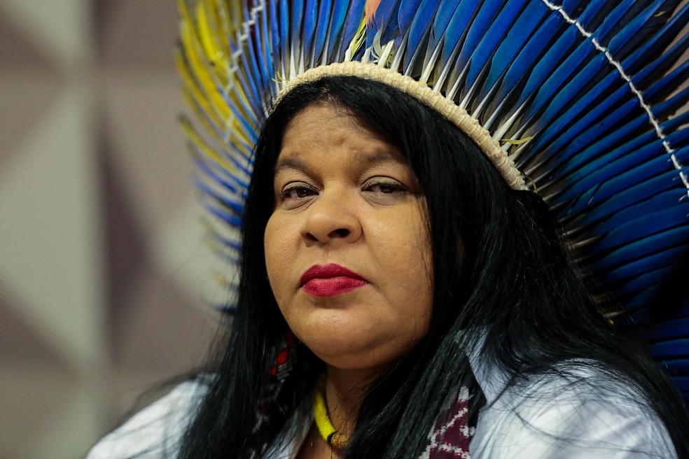 Ministra Snia Guajajara, durante sesso na Comisso dos Direitos Humanos em Braslia (DF), em 10/05/2023 — Foto: WALLACE MARTINS/FUTURA PRESS/ESTADO CONTEDO
