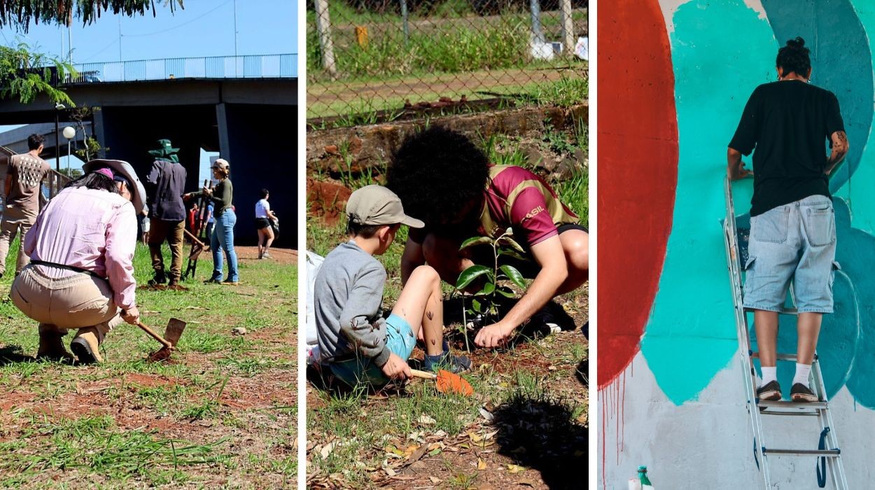 Voluntários se unem para revitalizar espaço público em área de lazer e cultura no interior de SP