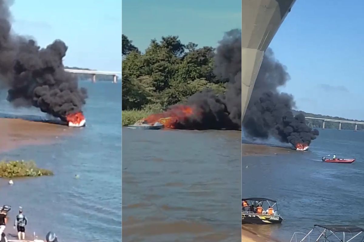 VÍDEO: Lancha explode em rio do Paraná e deixa cinco pessoas feridas