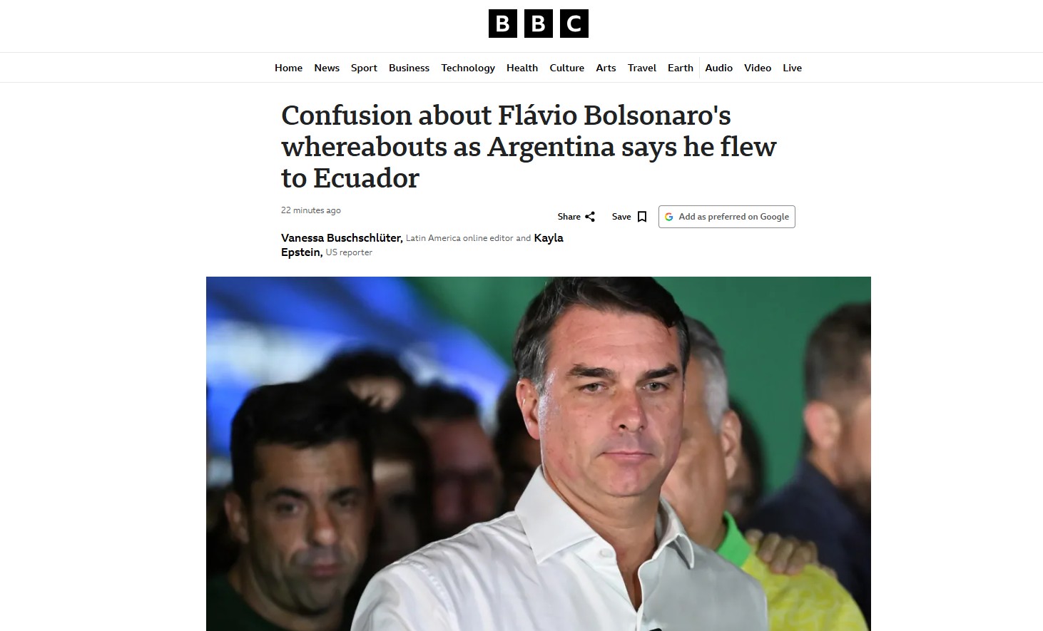 'Confusão sobre paradeiro de Flávio Bolsonaro': imprensa mundial repercute fuga de senador para os EUA