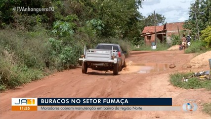 Moradores da região norte de Palmas reclamam de buracos gigantescos no meio das ruas