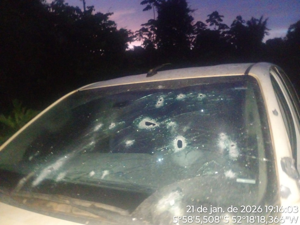 Funcionário indígena é alvo de atentado a tiros dentro da Terra Apyterewa, no Pará. — Foto: Divulgação/Associação Indígena Tato’a