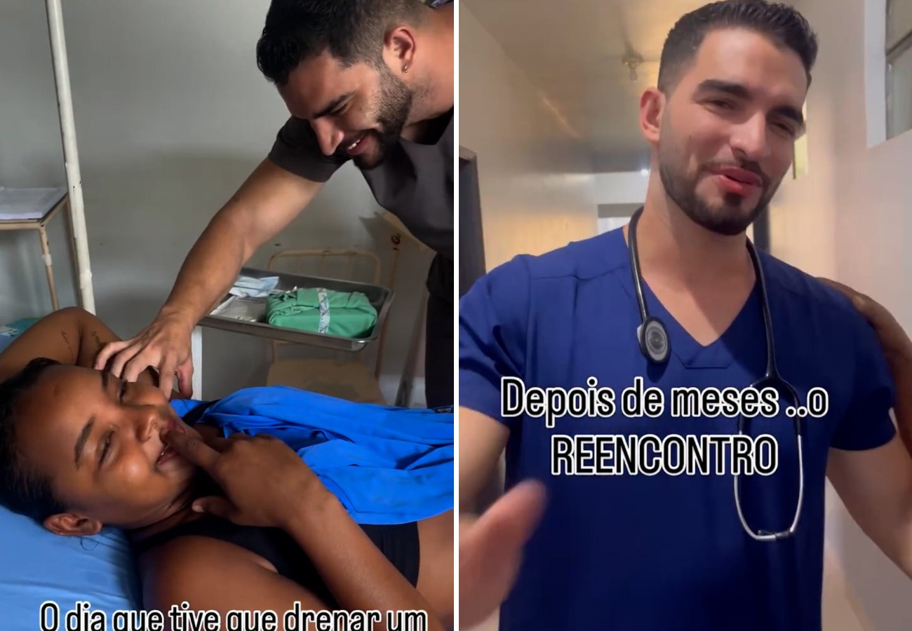 Mulher reencontra 'médico bonitão' após vídeo de atendimento viralizar; assista