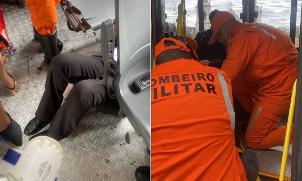 Acidente com ônibus deixa nove passageiros feridos em Salvador — Foto: Reprodução/Redes Sociais