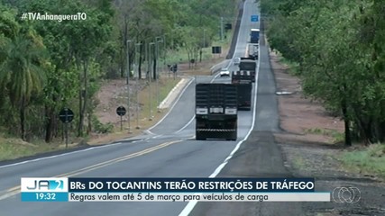 BRs do TO terão restrições de tráfego para veículos de cargas durante o Carnaval