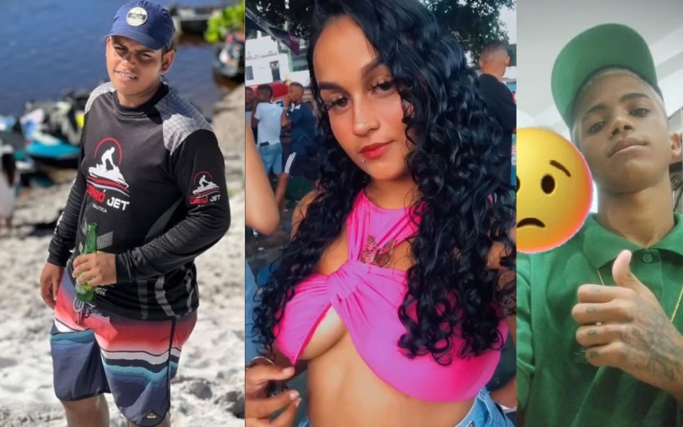 Railan Andrade tinha 18 anos, Vitória Gabriele Costa Cruz e Caique Santos Costa tinham 15 anos — Foto: Redes Sociais