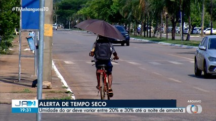 Com tempo seco, umidade do ar varia entre 20% e 30% no estado