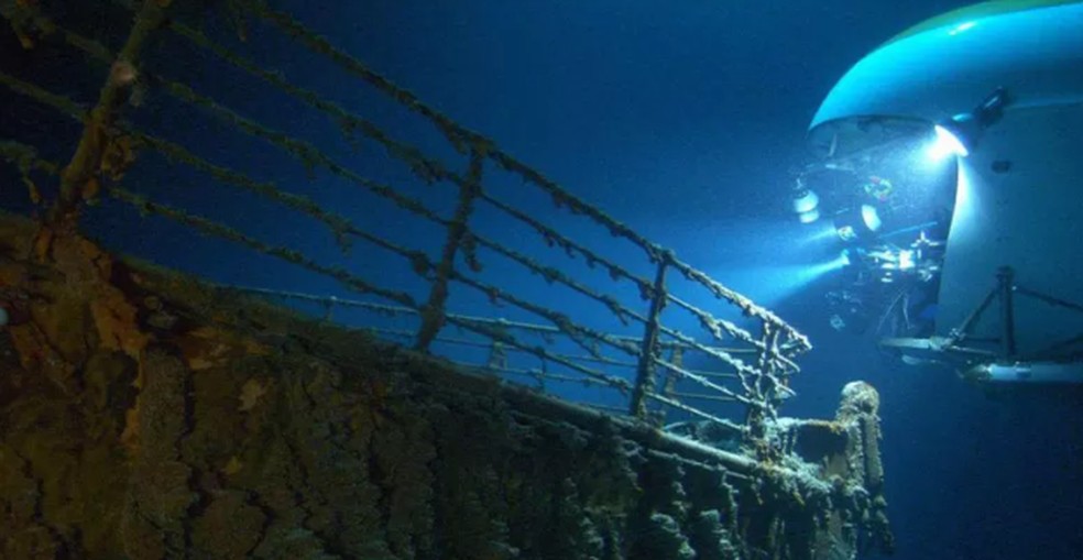 O desaparecimento do submarino Titan levanta questões sobre os riscos das expedições até os destroços do Titanic, no fundo do Oceano Atlântico — Foto: ALAMY