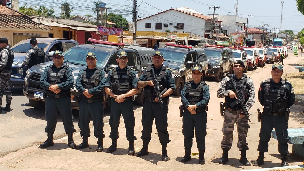 3º BPM, 35º BPM e do Batalhão de Missões Especiais — Foto: Zé Rodrigues/TV Tapajós