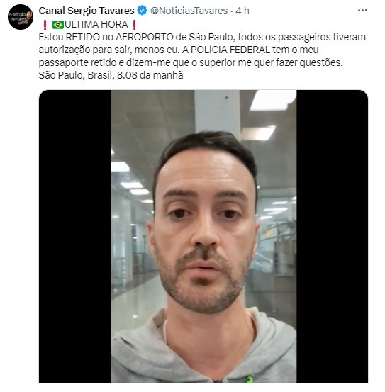 Português que veio ao Brasil para ato de bolsonaristas em SP é retido em aeroporto pela PF e liberado