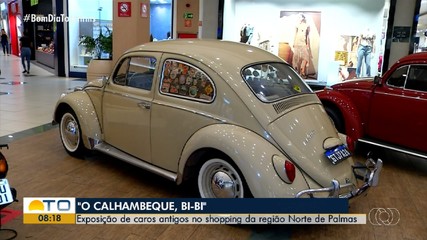 Exposição de carros antigos atrai amantes de relíquias em shopping de Palmas